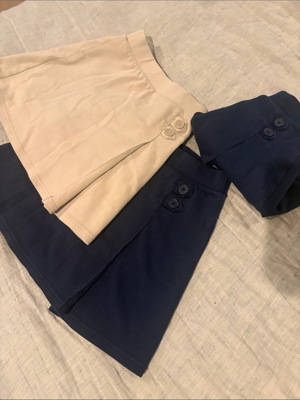 Cat and Jack skorts with Button Detail - 2 Navy & 1 khaki, size 8